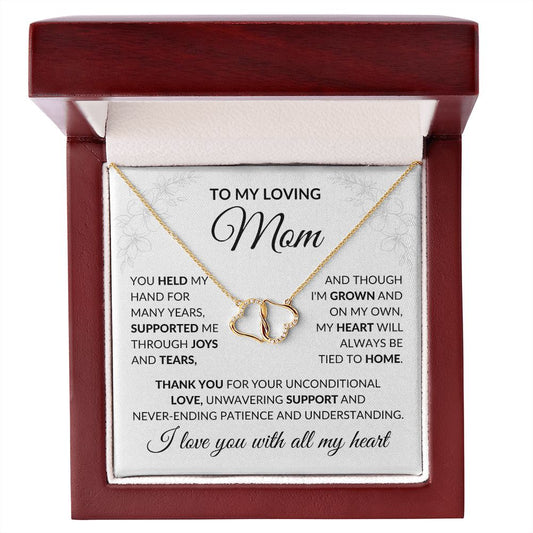My Loving Mom 10K Gold Diamond Infinity Hearts Necklace-FashionFinds4U