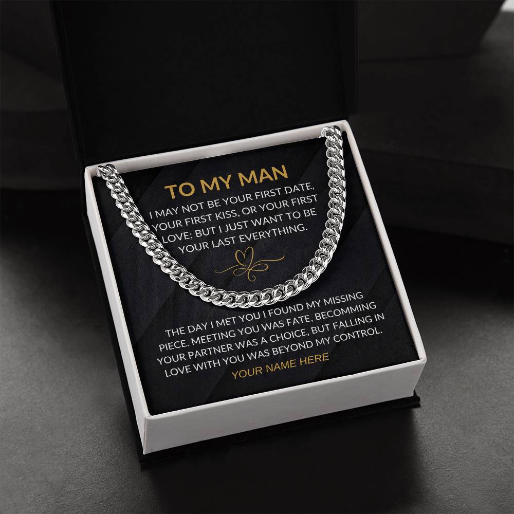 My Man - Fate Heart - Cuban Chain Necklace for Men - Custom Signature-FashionFinds4U