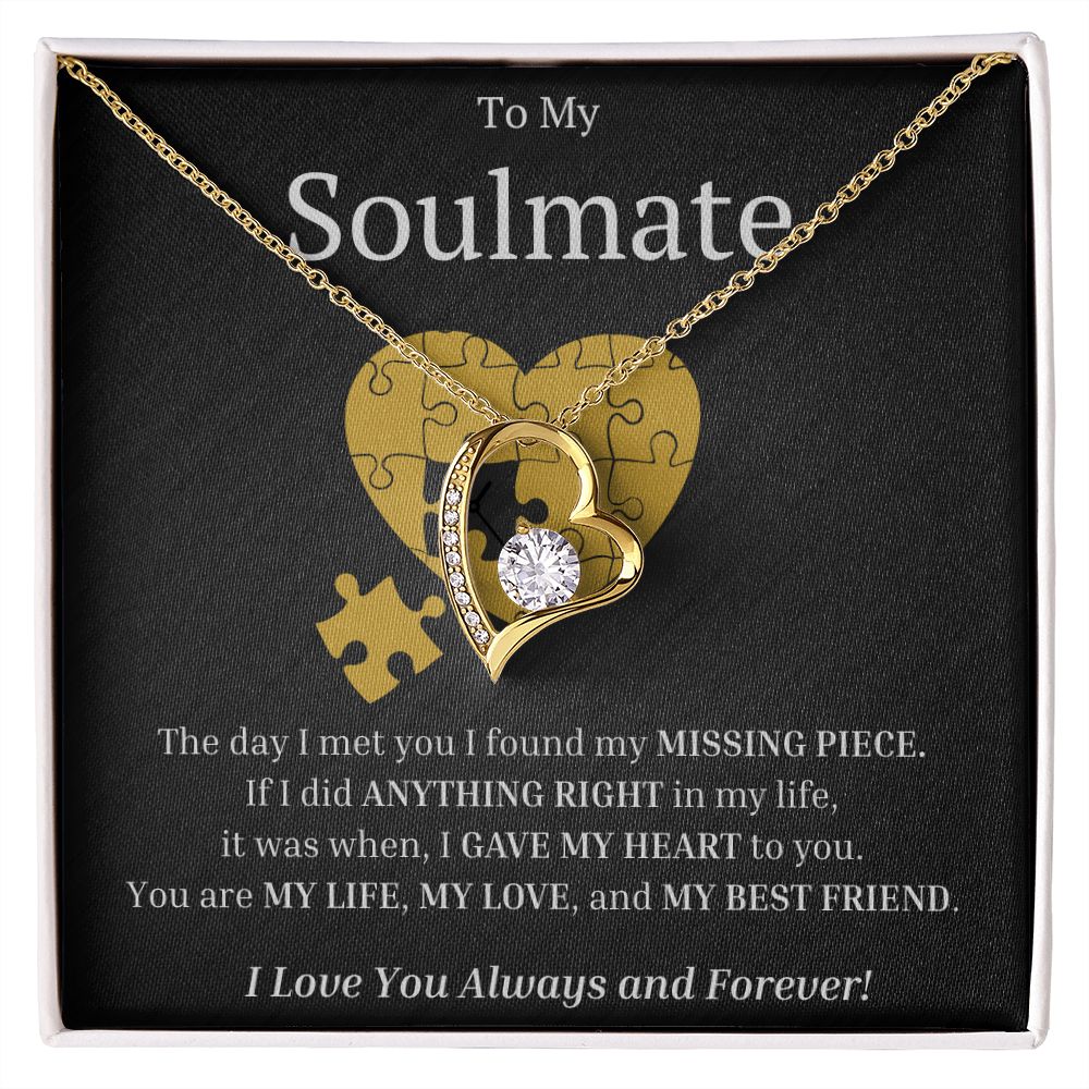 My Soulmate My Missing Puzzle Piece Forever Love Heart Necklace-FashionFinds4U
