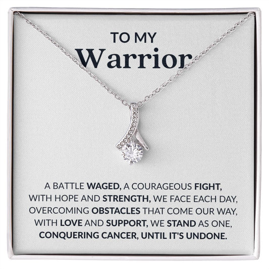 My Warrior -Hope and Strength - Petite Ribbon Necklace-FashionFinds4U