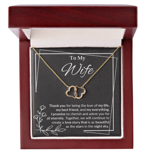 My Wife - Love Story - 10K Gold Infinity Heart Necklace-FashionFinds4U