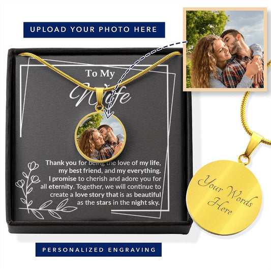 My Wife - Love Story - Personalized Photo Engraved Necklace Gift-FashionFinds4U