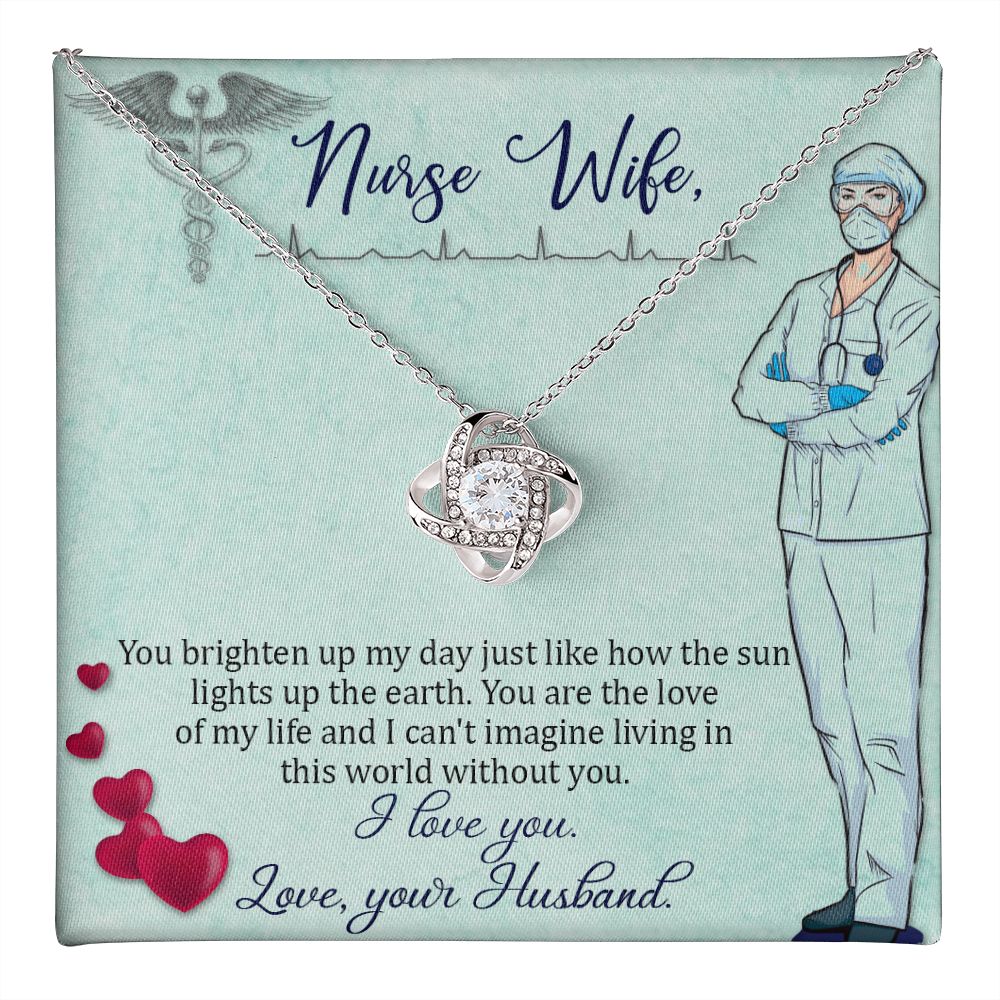 Nurse Wife - You Brighten My Day -Love Knot Necklace-FashionFinds4U