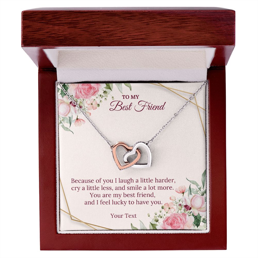 Personalized Best Friend Interlocking Heart Necklace-FashionFinds4U