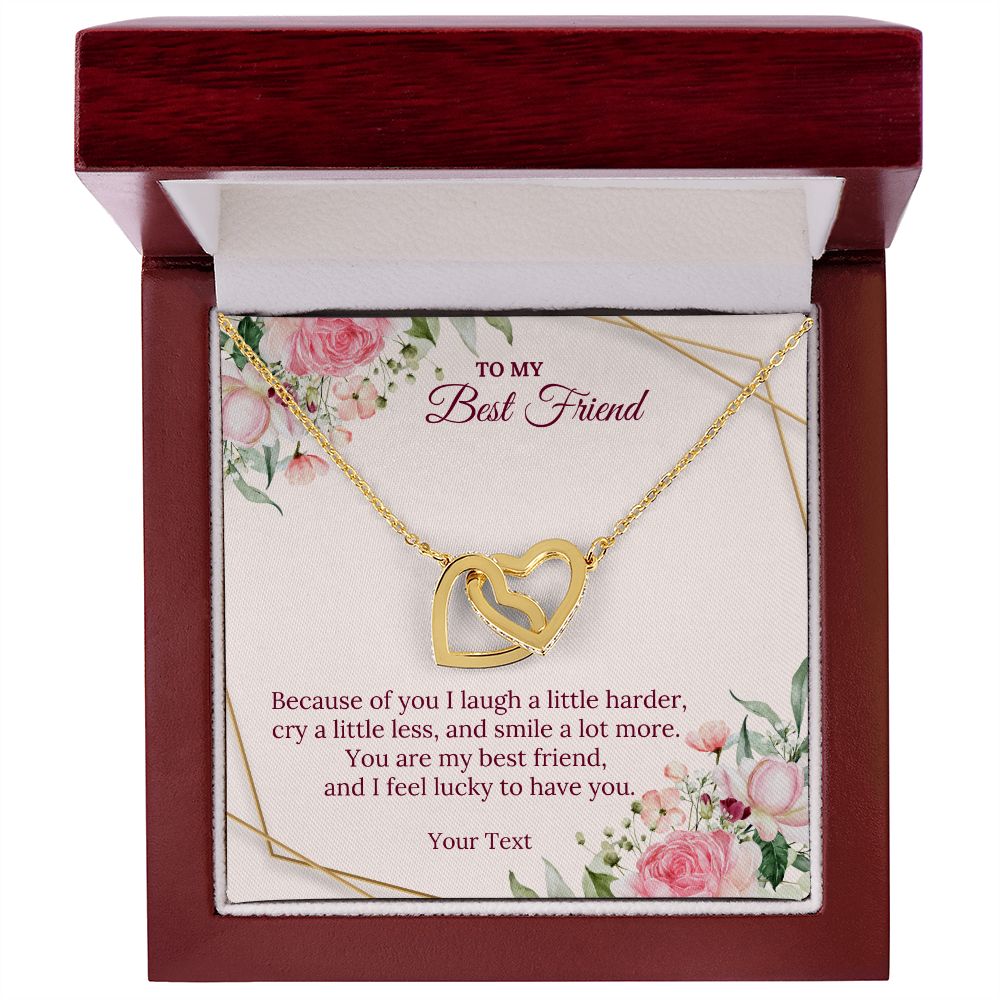 Personalized Best Friend Interlocking Heart Necklace-FashionFinds4U