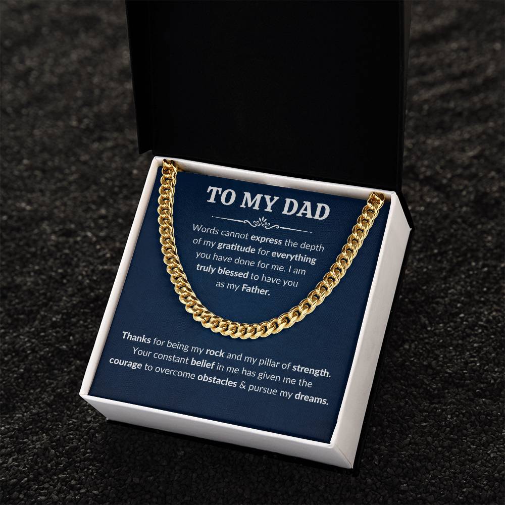 Personalized Dad Cuban Link Necklace for Men Add Your Name-FashionFinds4U
