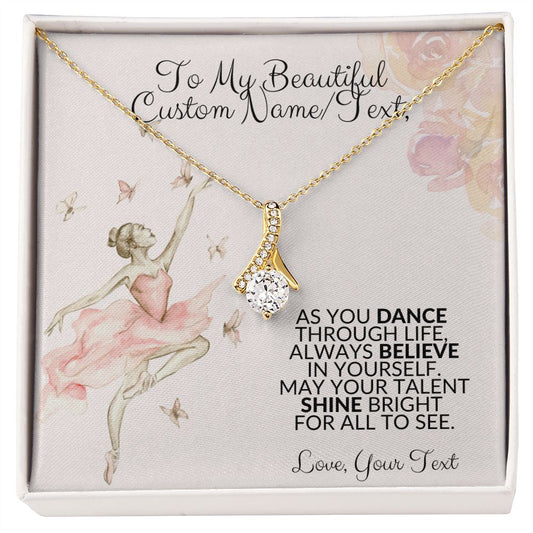 Personalized Dance Necklace - Custom Text Ballerina Pendant Gift-FashionFinds4U
