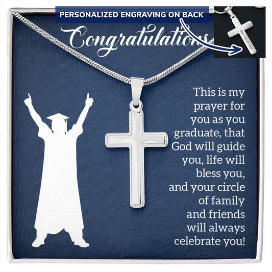 Personalized Graduation Gift - Unisex Engraved Cross-FashionFinds4U