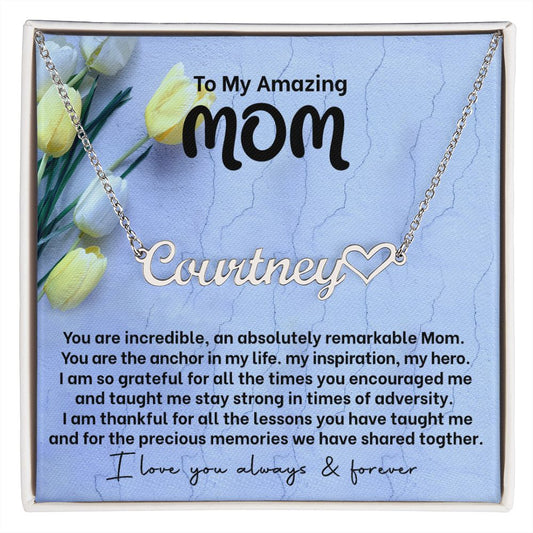 Personalized Mom Name Necklace with Heart-FashionFinds4U