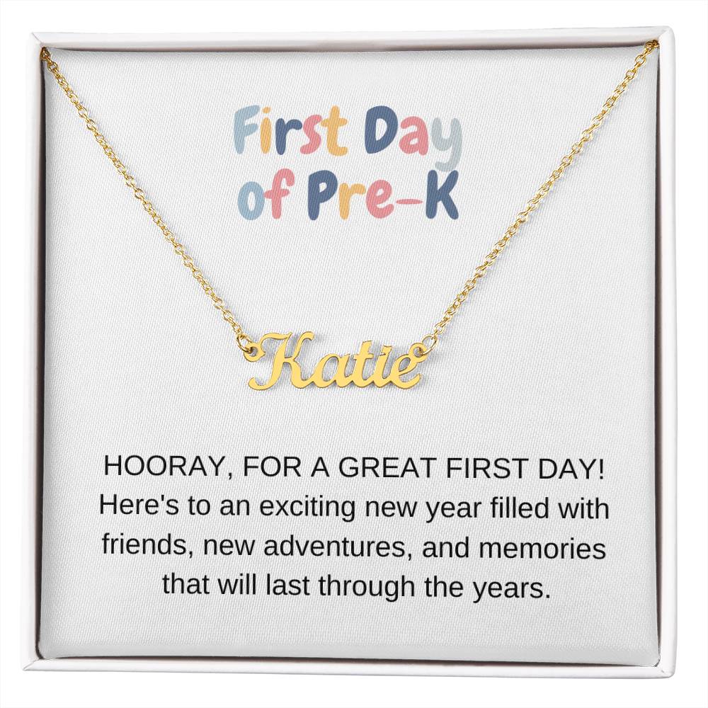 Personalized Name Necklace First Day of Pre-K-FashionFinds4U
