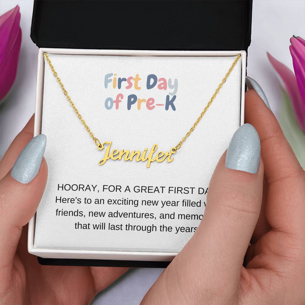Personalized Name Necklace First Day of Pre-K-FashionFinds4U
