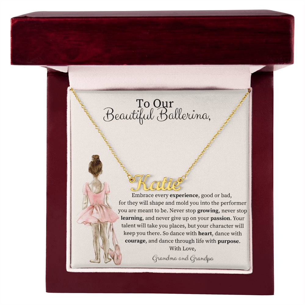 Personalized Name Necklace - Gift for Dancer -From Grandma and Grandpa-FashionFinds4U
