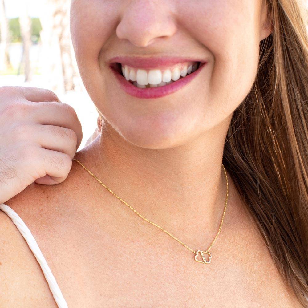 Personalized Signature Mother 10k Gold Infinity Hearts Diamond Necklace Gift-FashionFinds4U