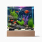 Virtual Aquarium Lighted Acrylic Plaque, Fish Art