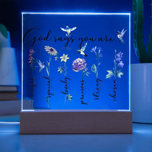 God Says You Are, Affirmations Plaques, Christmas, Child of God, Bible Verses, Confirmation Gift, First Communion, Nightlight, Baptism Gift, Heart, Dome, Ornament