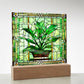 Succulent Plant Faux Stained Glass Acrylic Plaque
