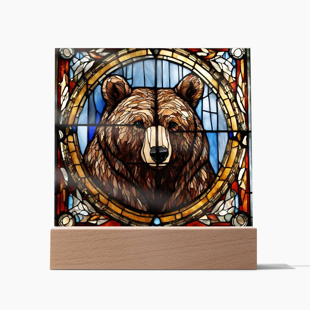 Bear Acrylic Square Plaque