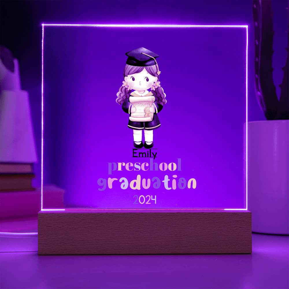 Personalized Preschool Graduation LED Plaque Gift