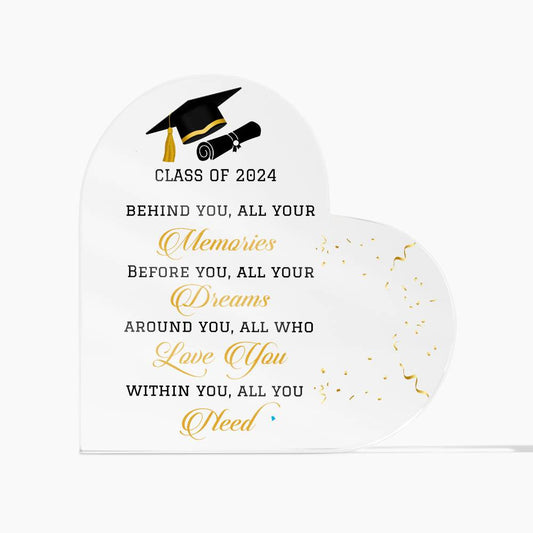 Class of 2024 Graduation Gift Acrylic Heart Plaque