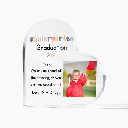 Personalized Kindergarten Graduation Heart Plaque Gift