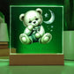 Teddy Bear Night Light, Boys Bedroom Decor, Nursery Room, Babies Room, Childs Nightlight, Babys nitelight, baby shower gift, Lighted Plaque Table Lamp