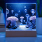Jellyfish LED Sign, Ocean Sign, Beach House, Jelly Fish Night Light, Pcean, Sea life, Virtual Aquarium Decoration