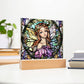 Fairy Faux Stained Glass Acrylic Plaque Gift For Fantasy Lover Gift Winged Fairy Nightlight For Mythical Creature Decoration Birthday Girls