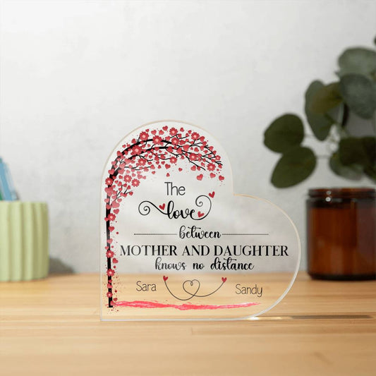 Personalized Mother Daughter Acrylic Heart Plaque