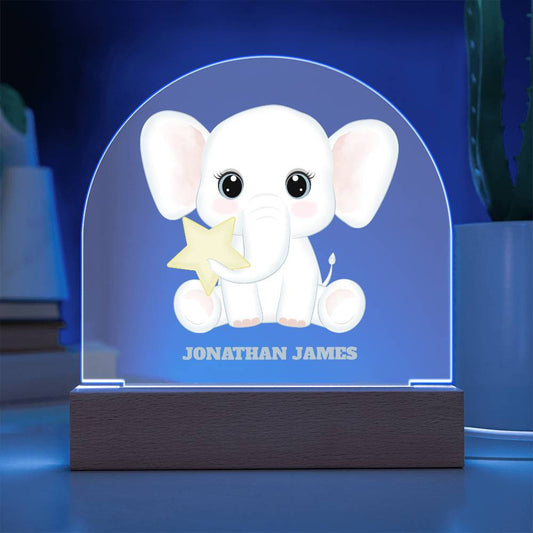 Elephant Nursery Decor, Custom Kids Night Light, Personalized Gift for Newborn, Unique Baby Shower Gift, 1st Birthday, Baby Girl, Baby Boy