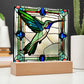 Hummingbird Faux Stained Glass Picture, Hummingbird Nightlight, Gift for Hummingbird Lovers, Hummingbird Gift, Christmas Gifts