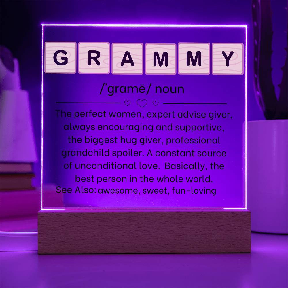 Personalized Grammy Definition Acryic Sign