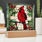Faux Stained Glass Cardinal Acrylic Plaque Memorial and Remembrance Gift for Loss of Loved One Home Decor for Cardinal Lovers Red Bird