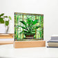 Succulent Plant Faux Stained Glass Acrylic Plaque