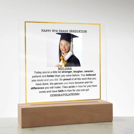 Personalized Photo Plaque - Elementary Middle School Graduation Gift