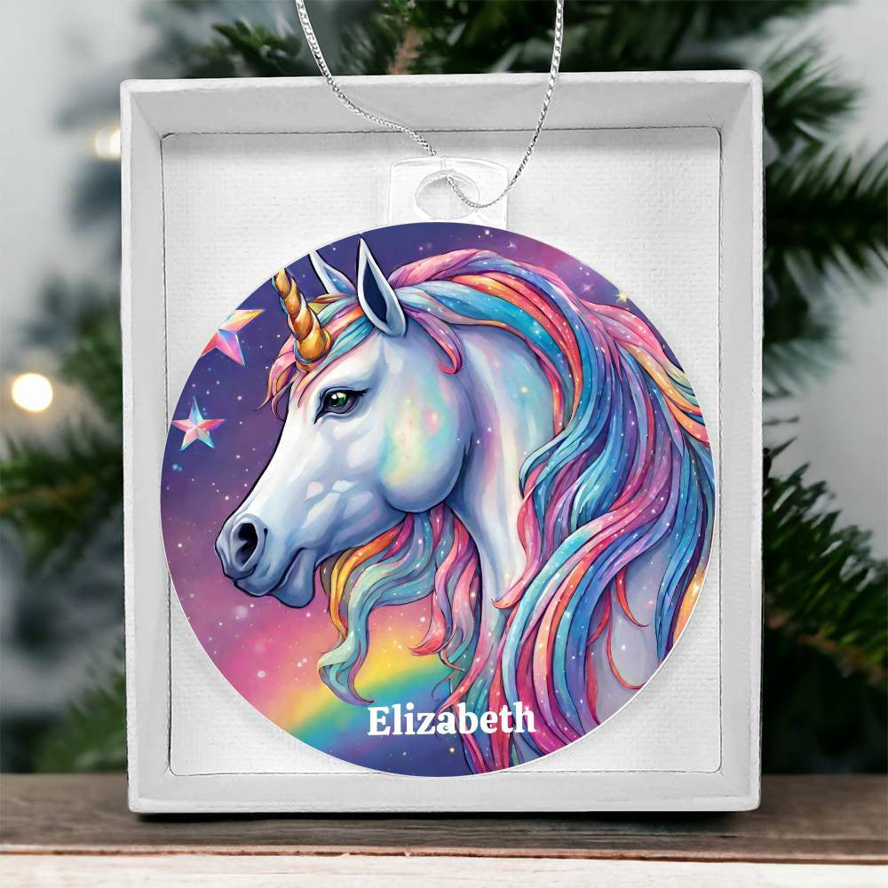 Unicorn Acrylic Christmas Ornament