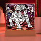 Bulldog Acrylic Bedside Lamp, English Bulldog Acrylic Plaque, Frenchie Home Decor,  Gift for French English Bulldog owner, Dog lover gift, Faux Stained Glass, Frenchie Picture