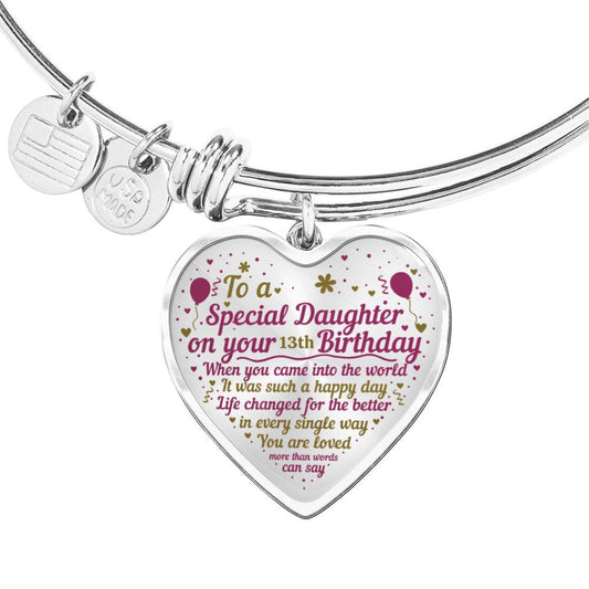 Personalized Birthday Year Heart Necklace and Bracelet with Engraving