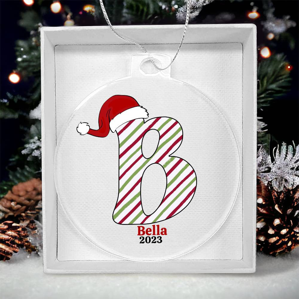 Personalized Name Initial Christmas Ornament