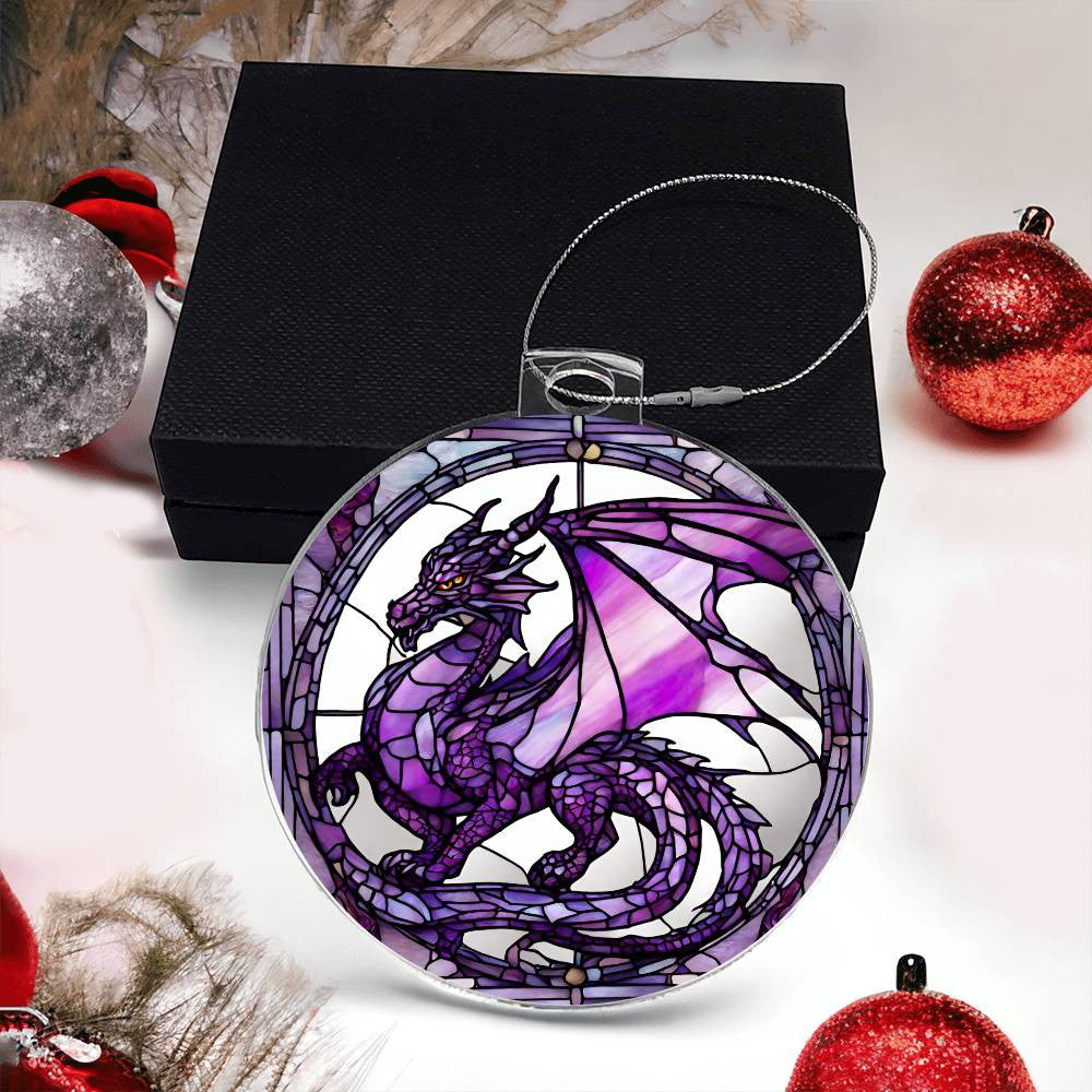 Purple Dragon Acrylic Ornament