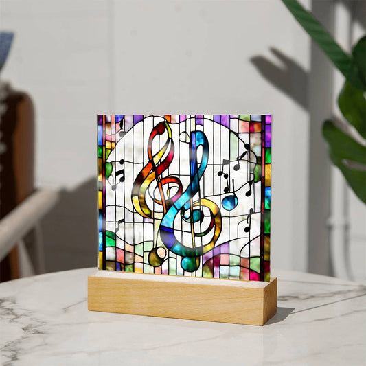 Music Notes Acrylic Sign, Musical Notes LED Plaque, Gifts for Music Lover Piano Teacher, Music Notes Wall Decor, Music Key Sign, Musician Gift