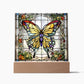 Butterfly Faux Stained Glass Acrylic  Plaque