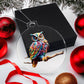 Prismatic Owl Round Christmas Ornament