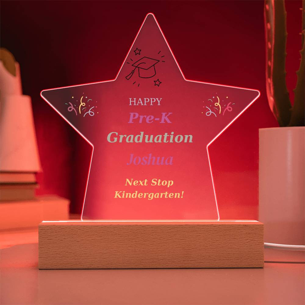 Kindergarten Graduation Plaque,  Preschool Grad,  Pre-K Graduate,  Nightlight, Last Day of School Gift, Pre School Gift, Class of 2036 2037