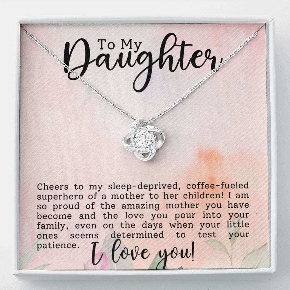 To My Superhero Daughter Love Knot Necklace-FashionFinds4U