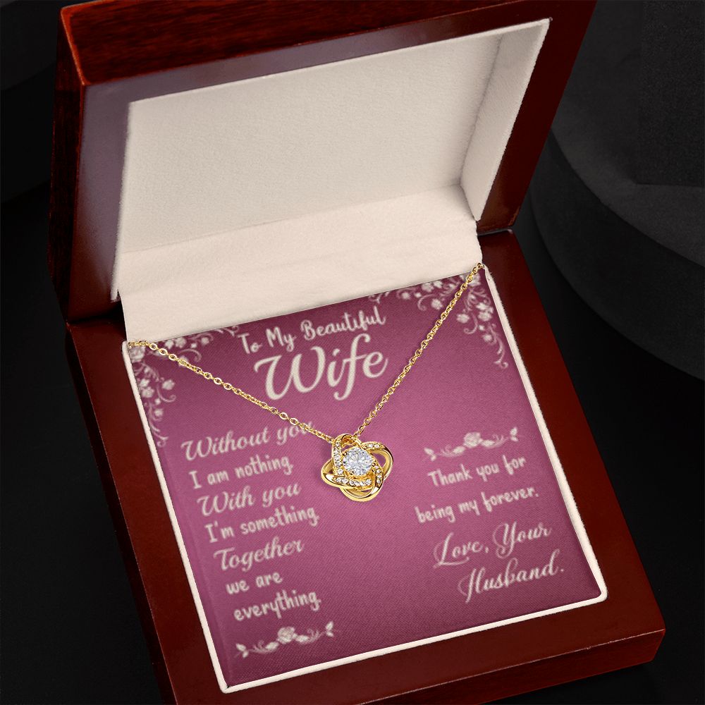 Wife - Without You - Love Knot Necklace-FashionFinds4U