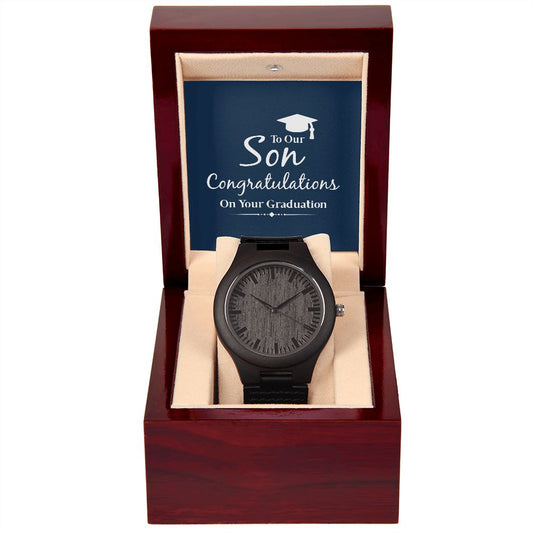 To Our Son - Graduation Wooden Watch - Lighted Gift Box-FashionFinds4U