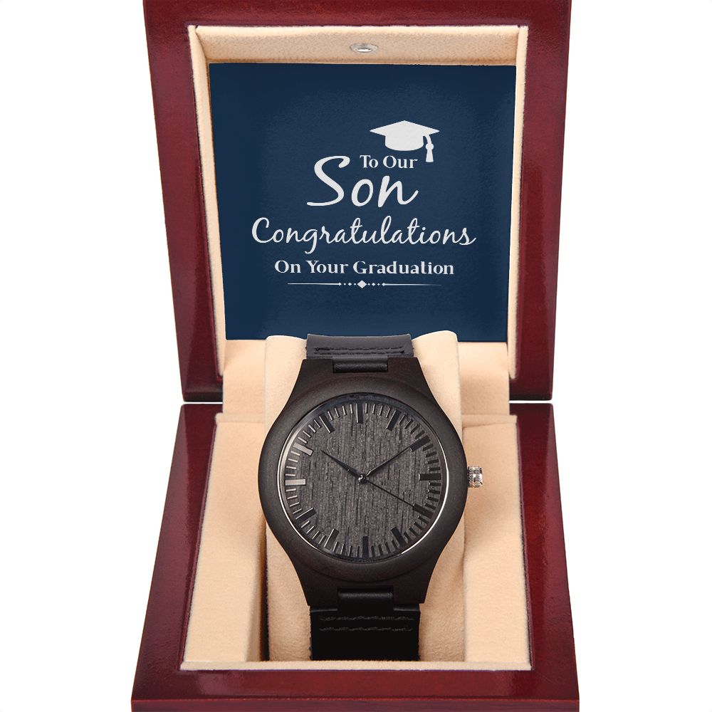 To Our Son - Graduation Wooden Watch - Lighted Gift Box-FashionFinds4U