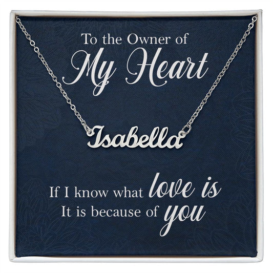 To The Owner of My Heart - Personalized Name Necklace-FashionFinds4U