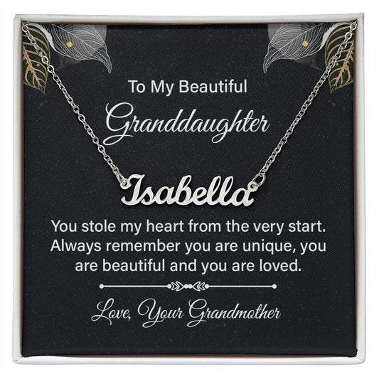 To My Beautiful Granddaughter - Personalized Name Necklace-FashionFinds4U