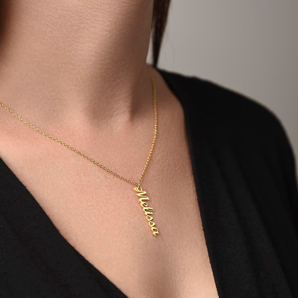 Vertical Name Personalized Necklace-FashionFinds4U
